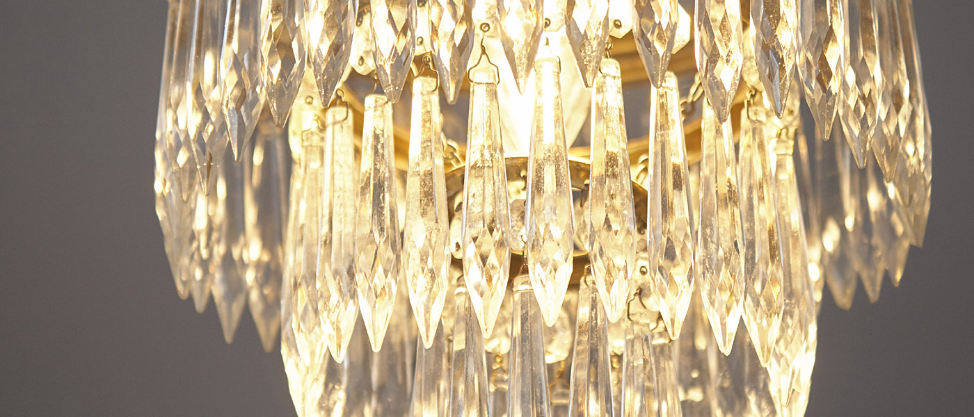 brass and crystal chandelier